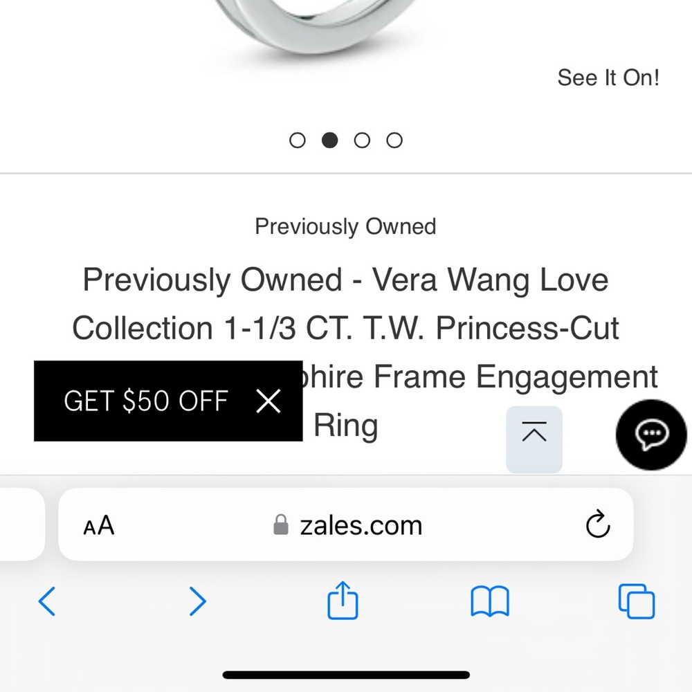 Vera wang engagement ring with wedding band.